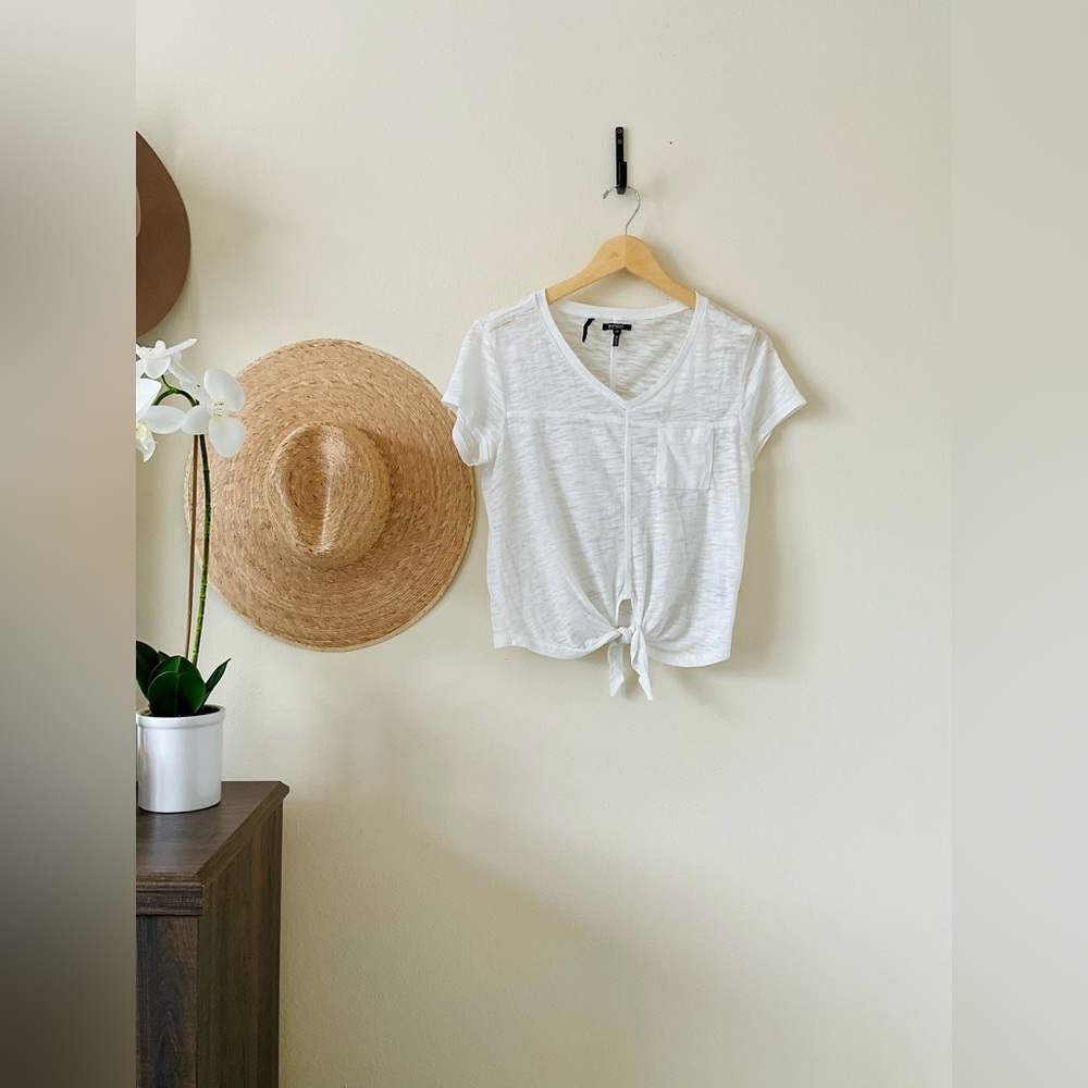 Buffalo David Bitton | V-Neck Crop Top with Front Tie | Size: S